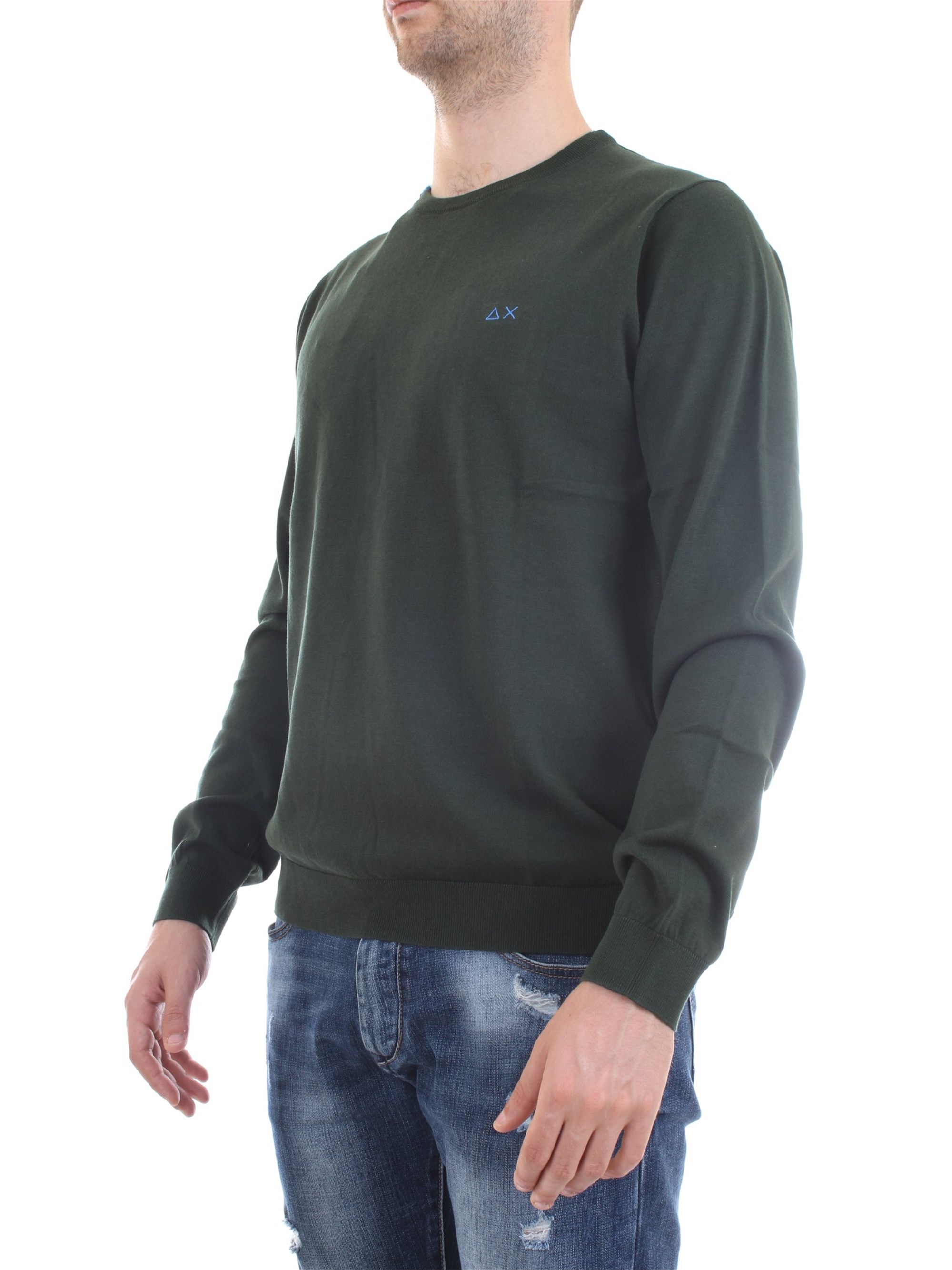SUN68 K30101 Verde Abbigliamento Uomo Maglioni