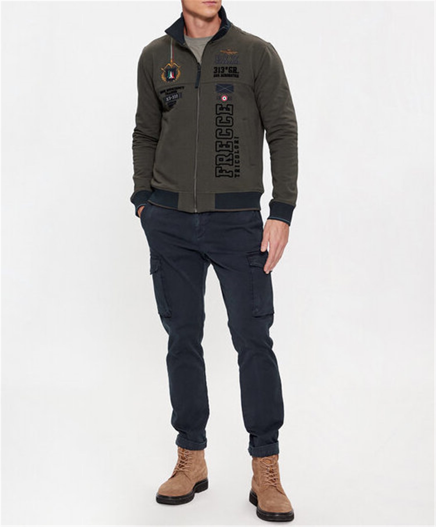 AERONAUTICA MILITARE 232FE1824F418 Marrone Abbigliamento Uomo Felpa