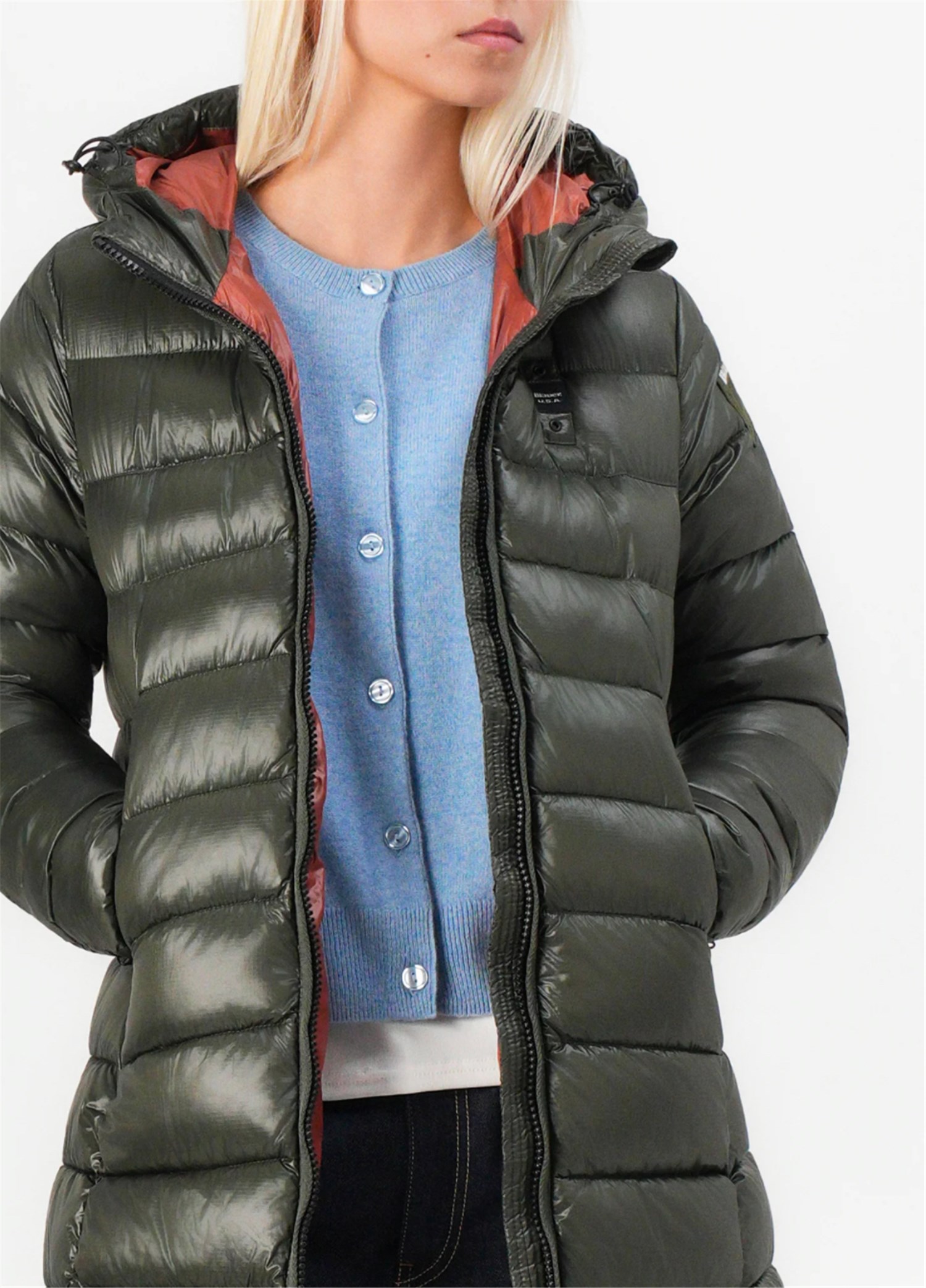 Blauer 24WBLDK02042 006648 Verde Abbigliamento Donna Piumino