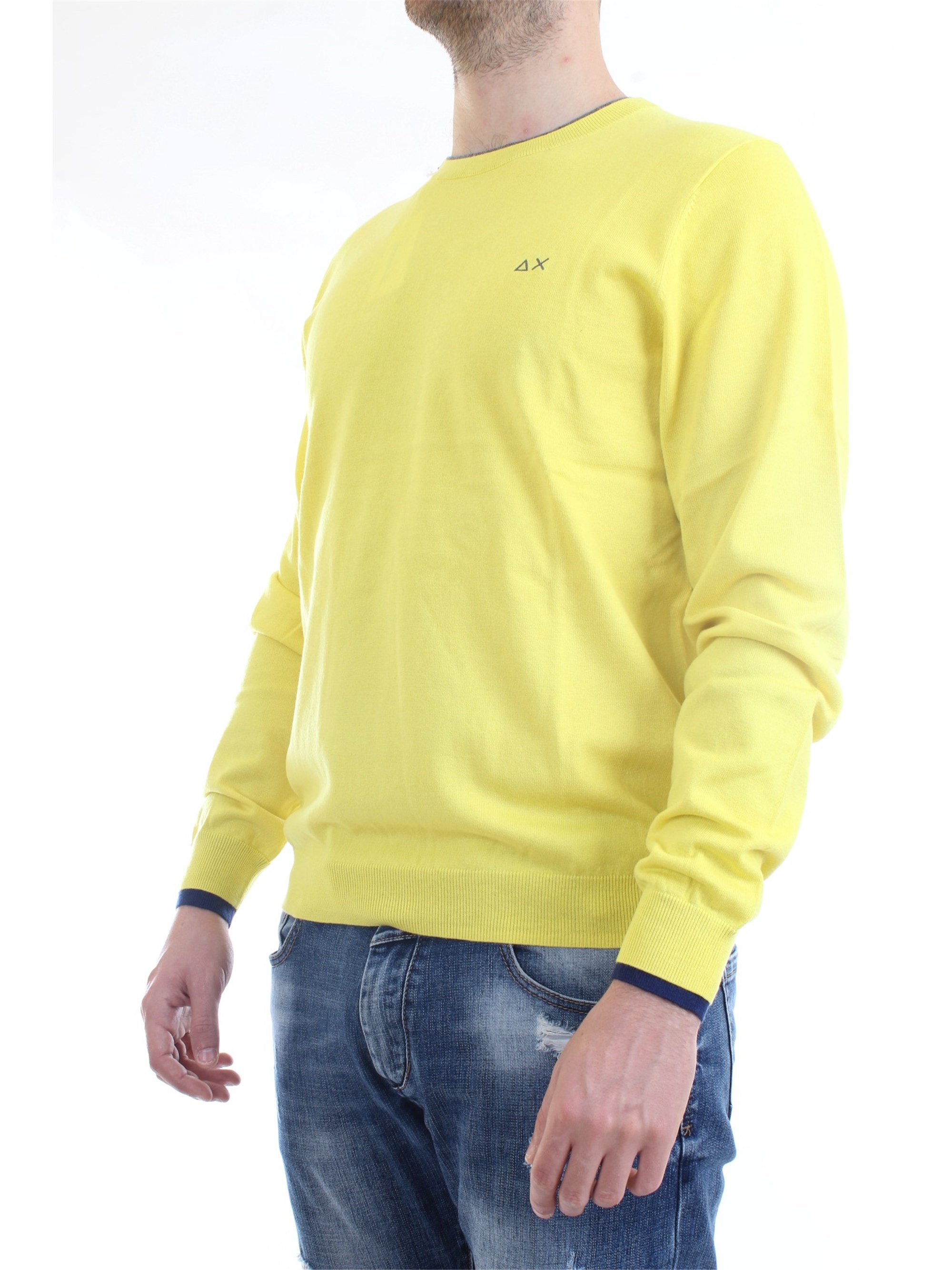 SUN68 K40105 Giallo Abbigliamento Uomo Maglia