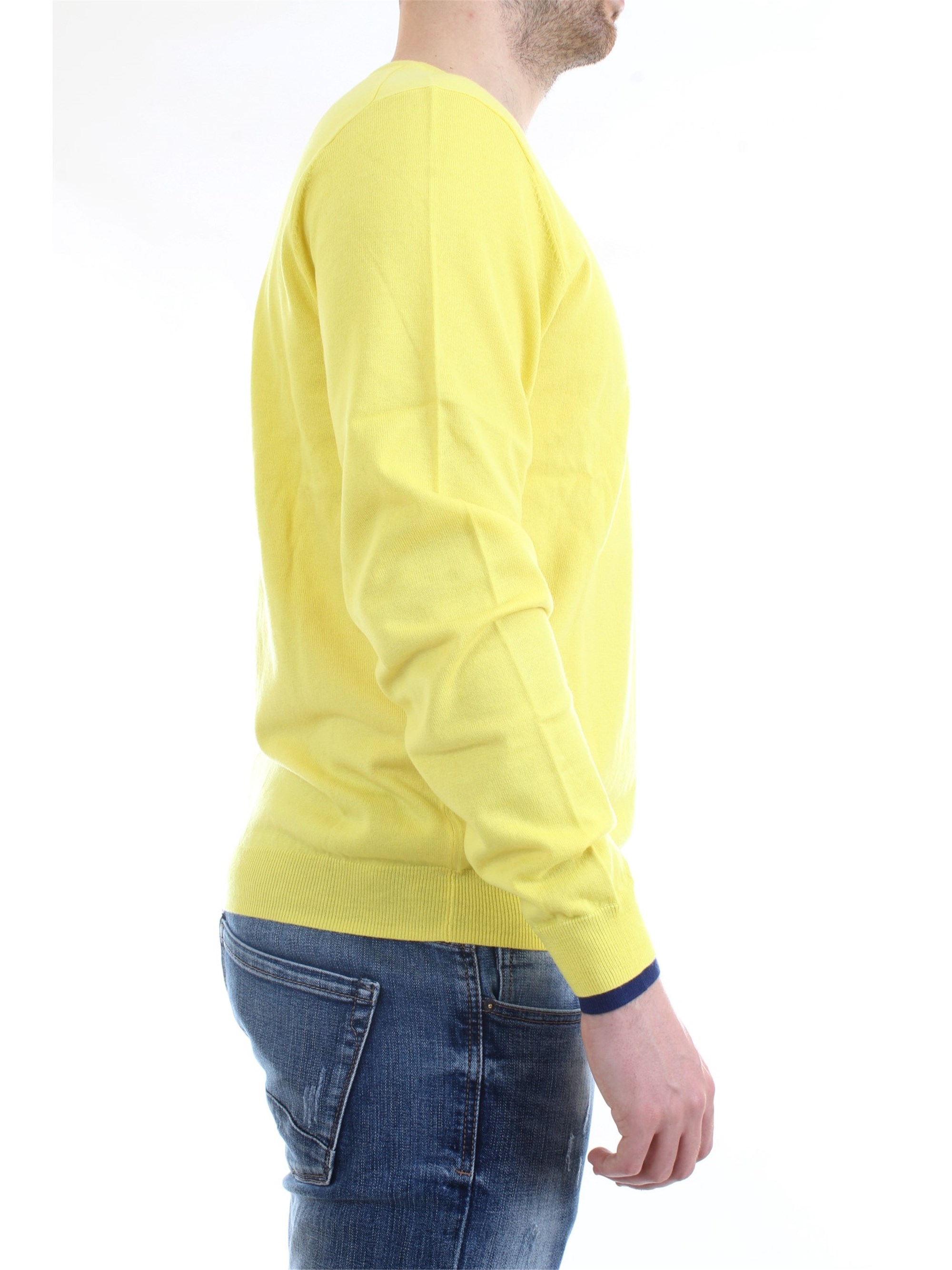SUN68 K40105 Giallo Abbigliamento Uomo Maglia