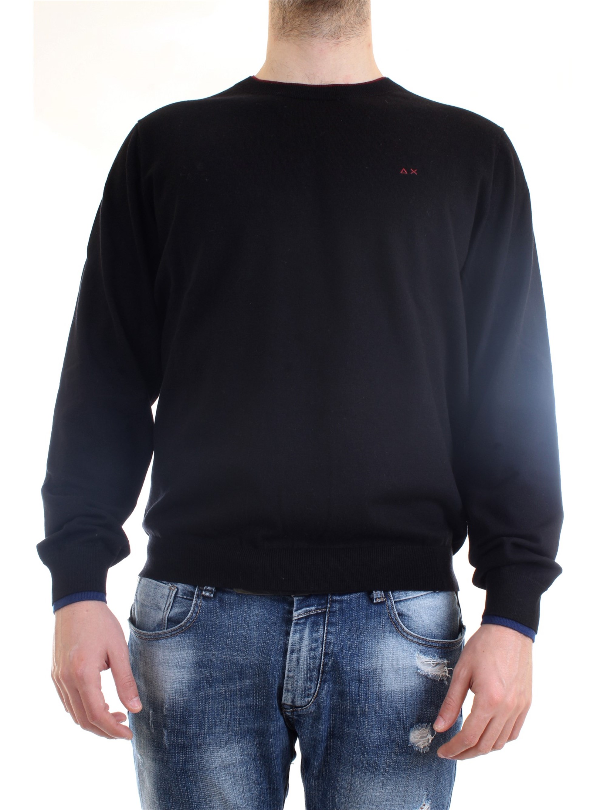 SUN68 K29105 Nero Abbigliamento Uomo Maglia