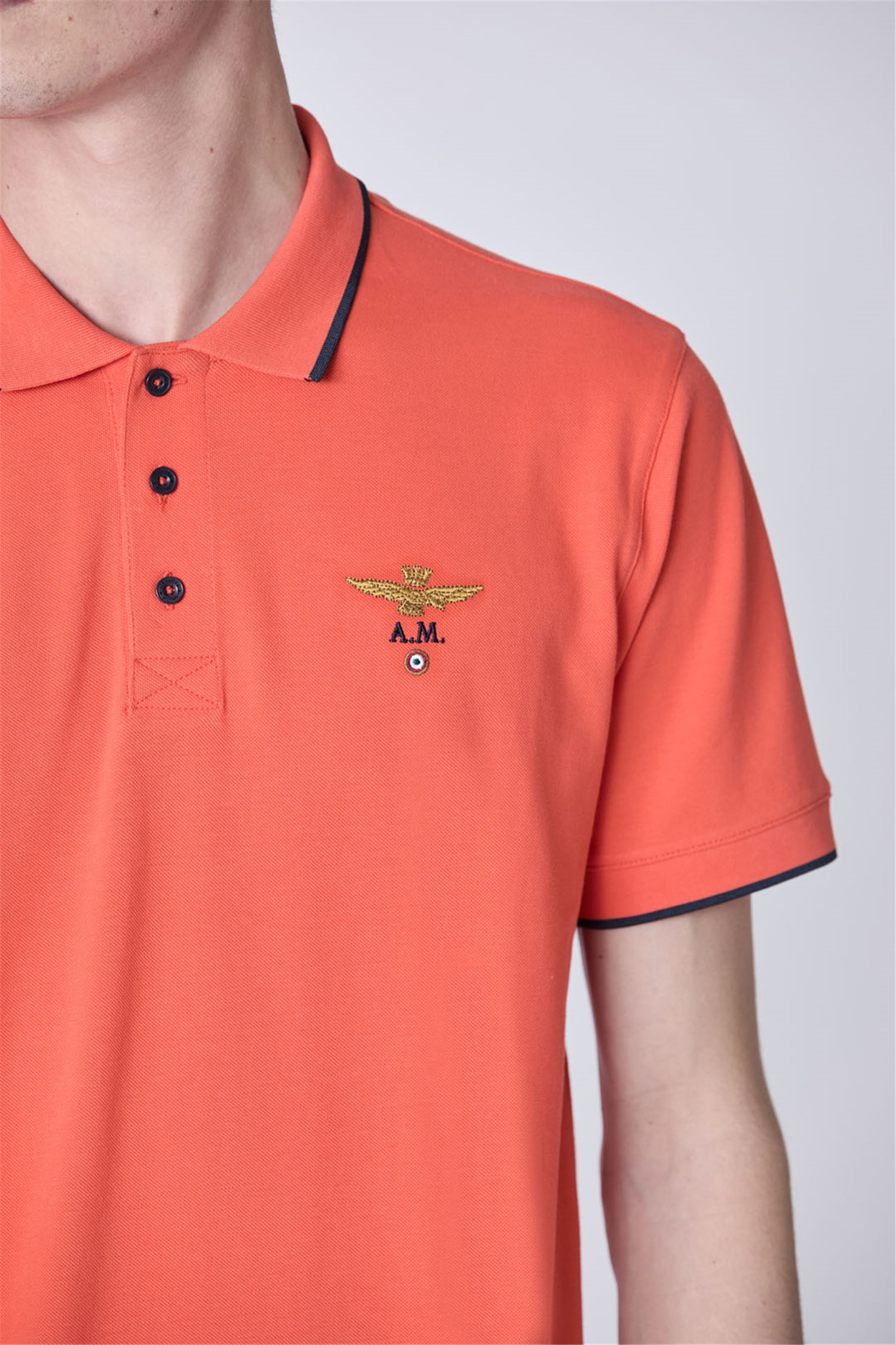 AERONAUTICA MILITARE 251PO1308P82 Arancione Abbigliamento Uomo Polo