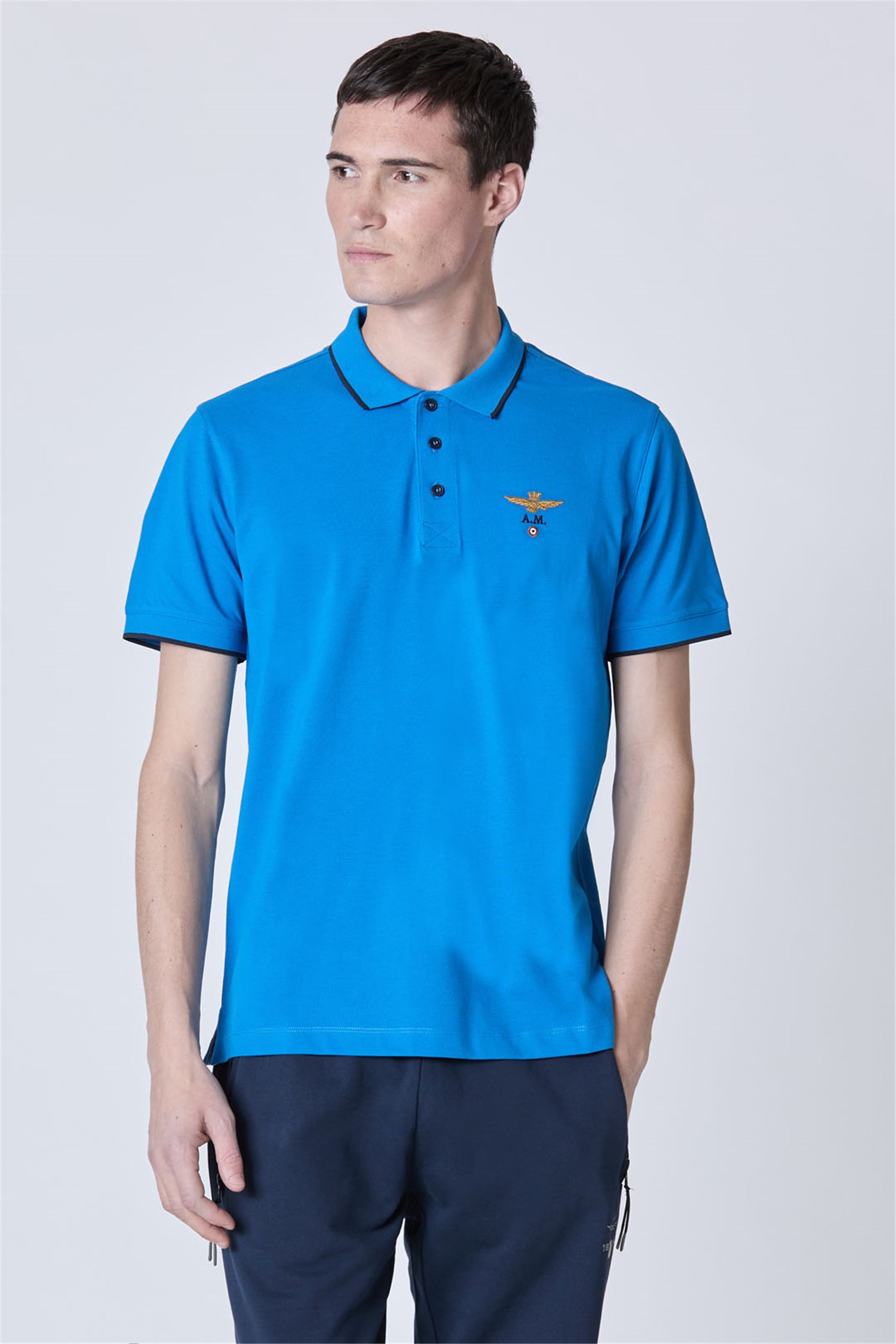 AERONAUTICA MILITARE 251PO1308P82 Azzurro Abbigliamento Uomo Polo
