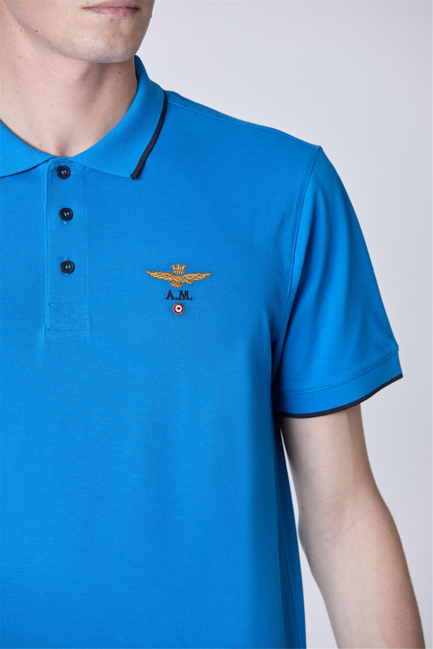 AERONAUTICA MILITARE 251PO1308P82 Azzurro Abbigliamento Uomo Polo