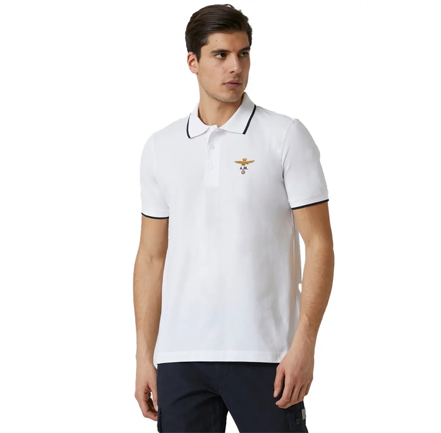 AERONAUTICA MILITARE 251PO1308P82 Bianco Abbigliamento Uomo Polo