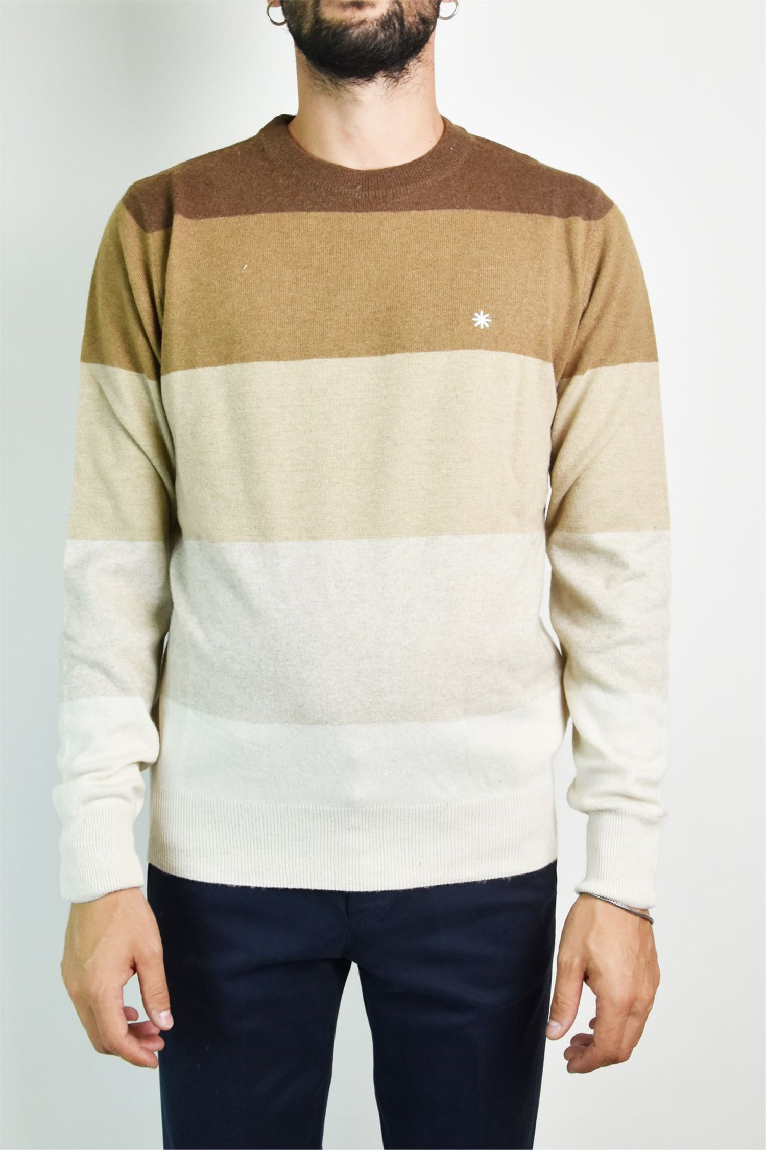 MANUEL RITZ 3532M514 Marrone Abbigliamento Uomo Maglioni