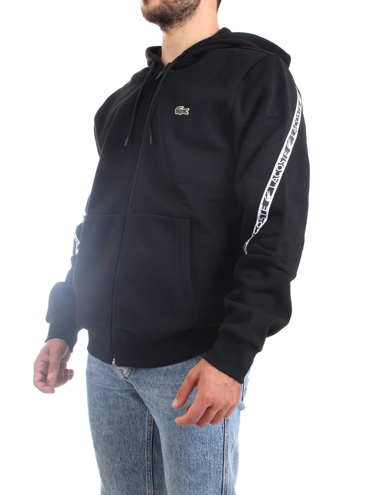 Lacoste SH9885 00 Nero Abbigliamento Unisex Felpa