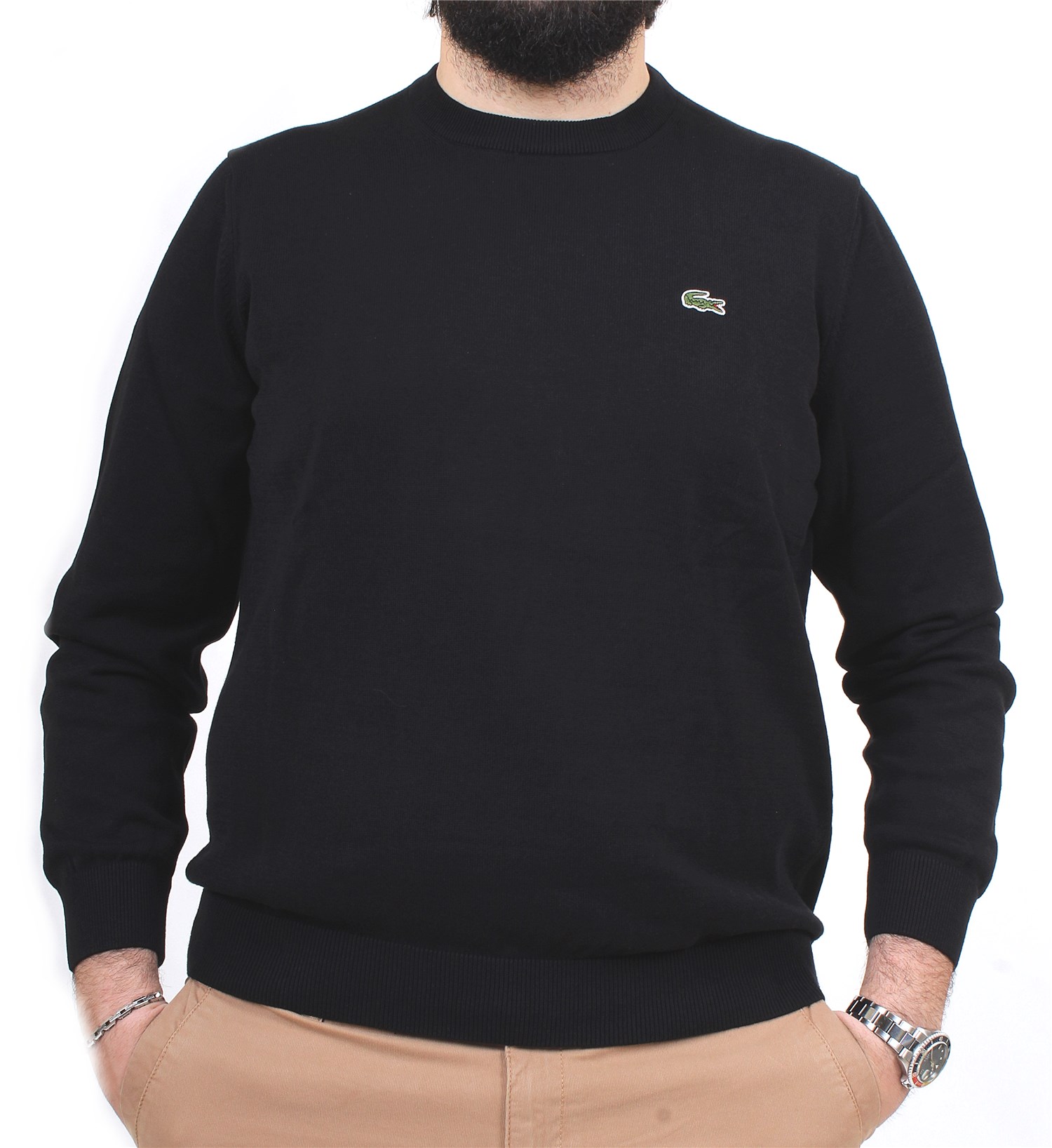 Lacoste AH0128 Nero Abbigliamento Uomo Maglioni