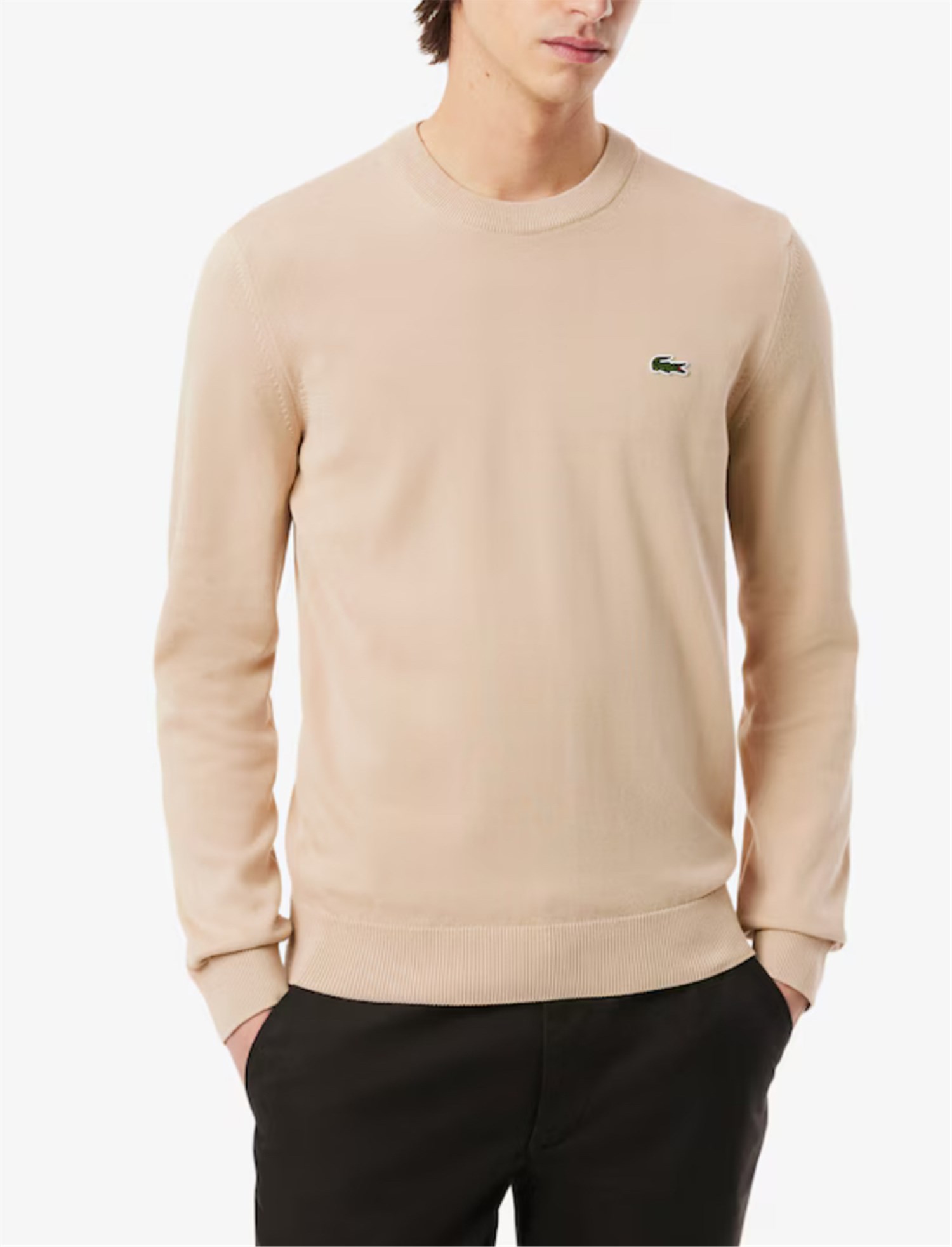 Lacoste AH1985 00 Beige Abbigliamento Uomo Pullover