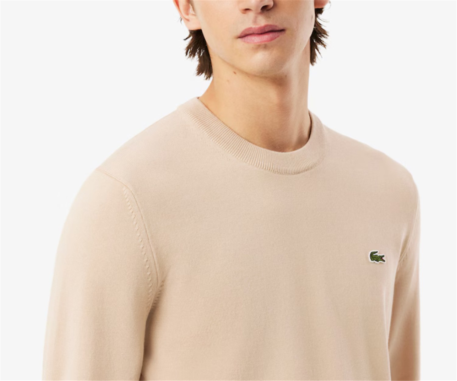 Lacoste AH1985 00 Beige Abbigliamento Uomo Pullover