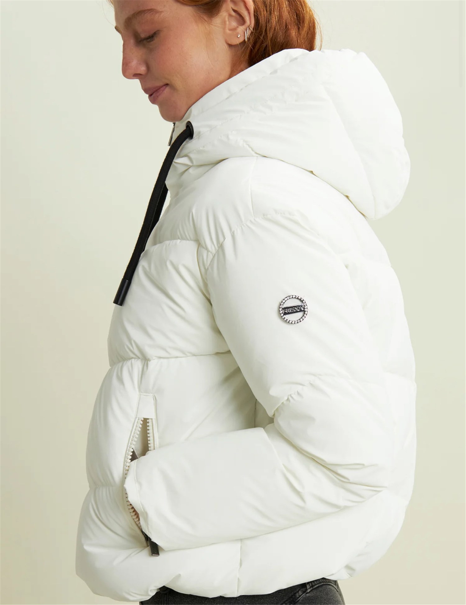 FREDDY F25WPJJ14 Bianco Abbigliamento Donna Piumino
