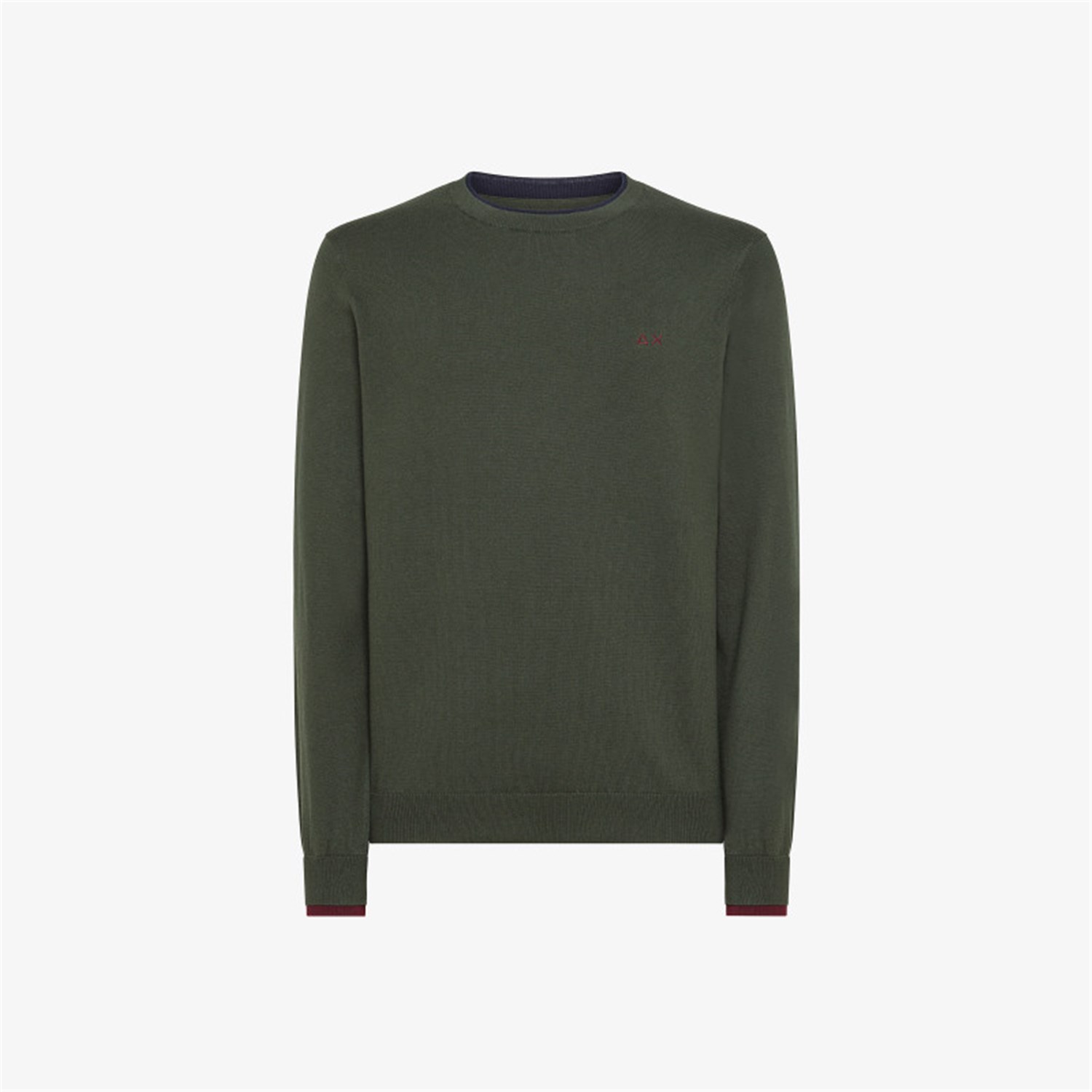 SUN68 K43106 Verde Militare Abbigliamento Uomo Maglioni