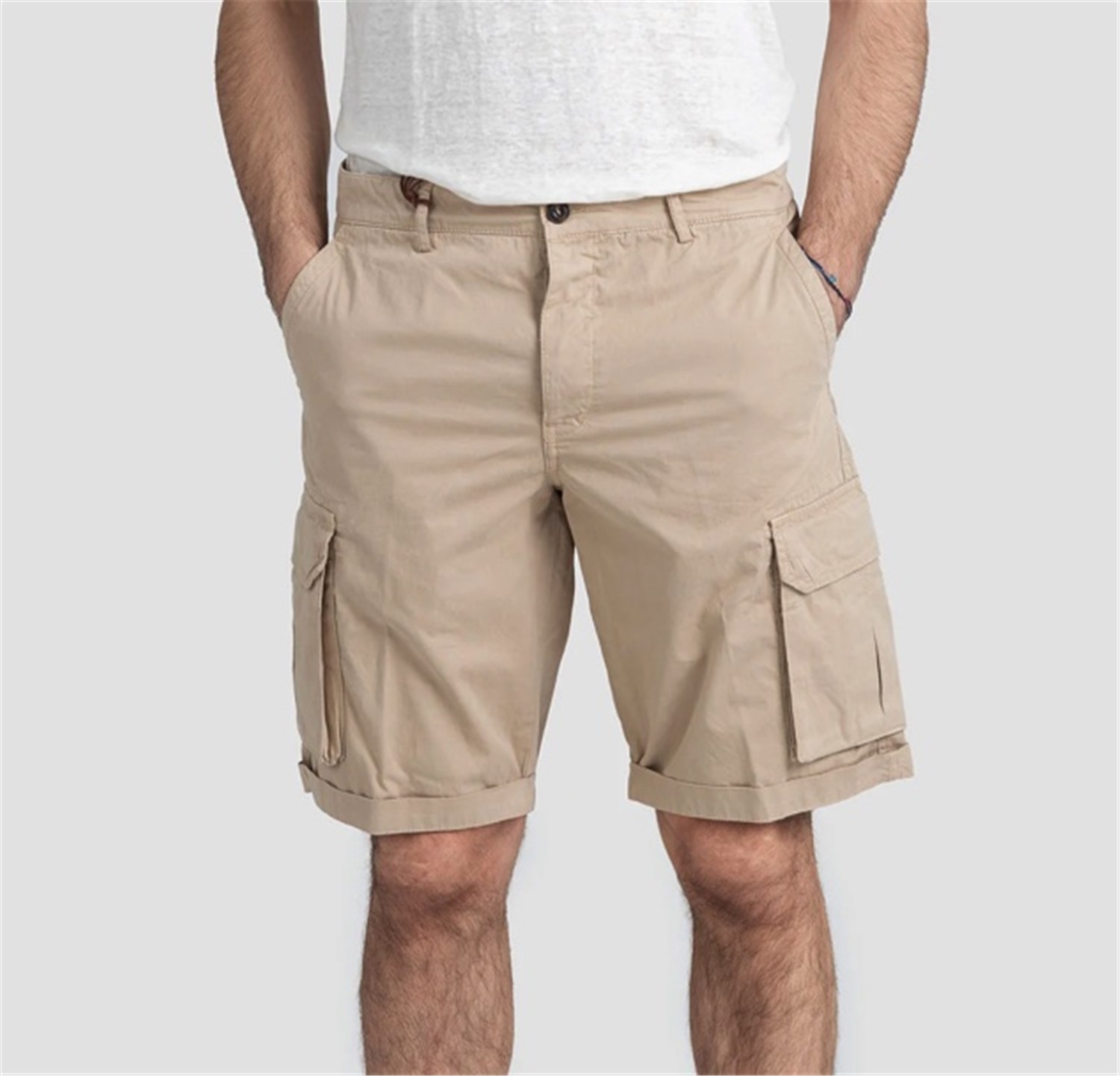 40 Weft NICK 2122 Beige Abbigliamento Uomo Bermuda