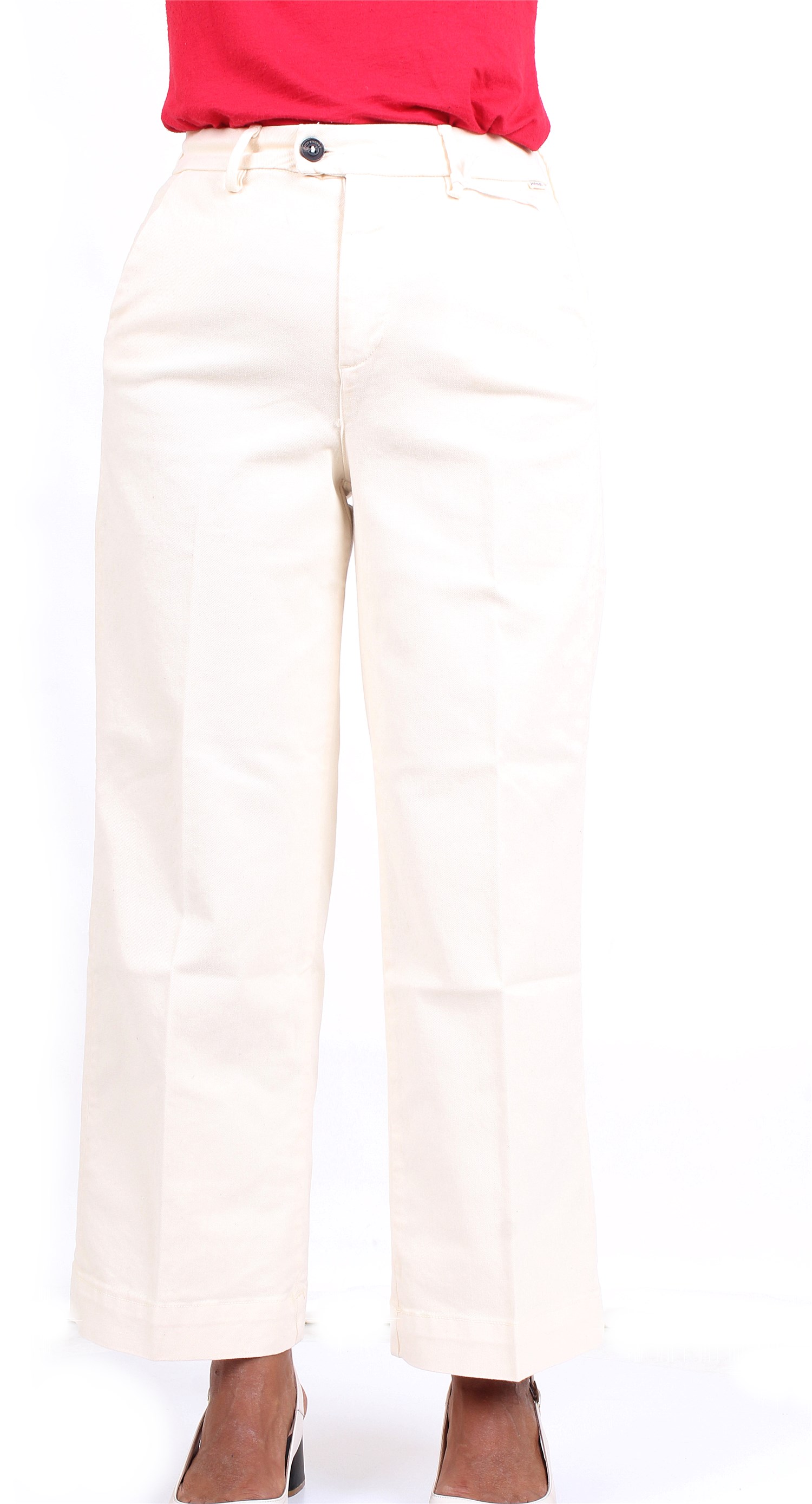 ROY ROGER'S RND032P4030112 Latte Abbigliamento Donna Pantaloni