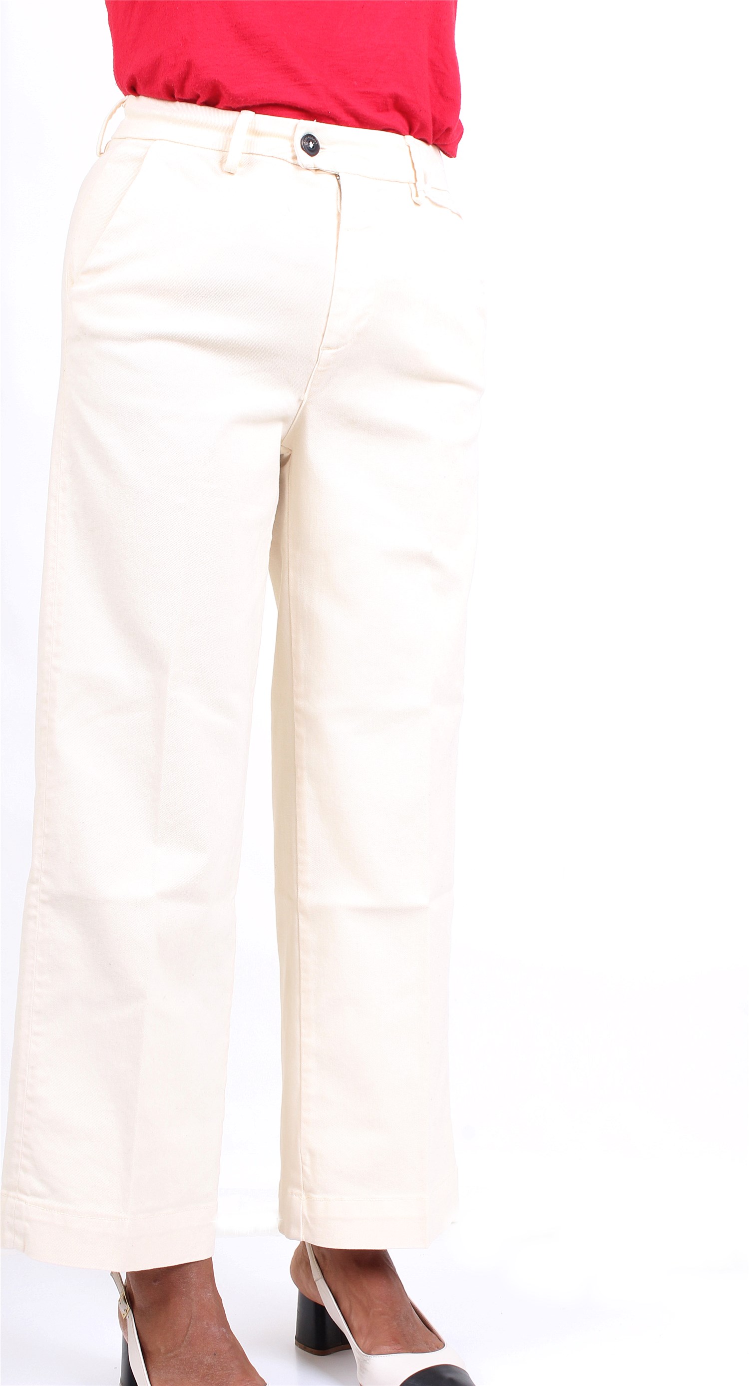 ROY ROGER'S RND032P4030112 Latte Abbigliamento Donna Pantaloni