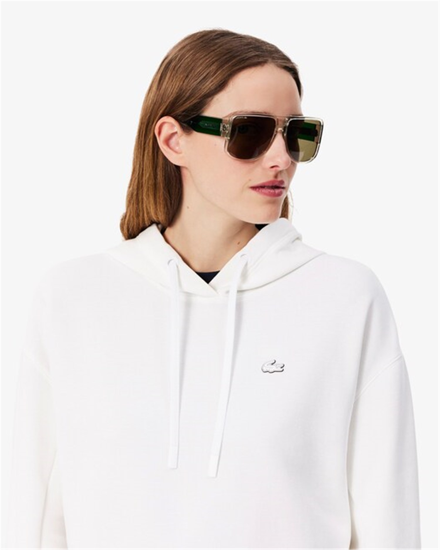 Lacoste SF0281 Bianco Abbigliamento Donna Felpa
