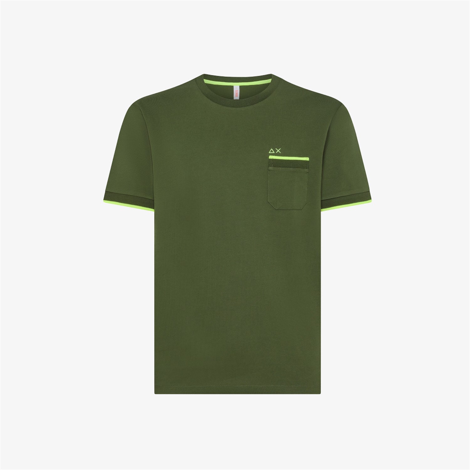 SUN68 T34124 Verde Abbigliamento Uomo T-Shirt