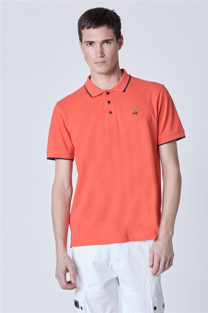AERONAUTICA MILITARE 251PO1308P82 Arancione Abbigliamento Uomo Polo