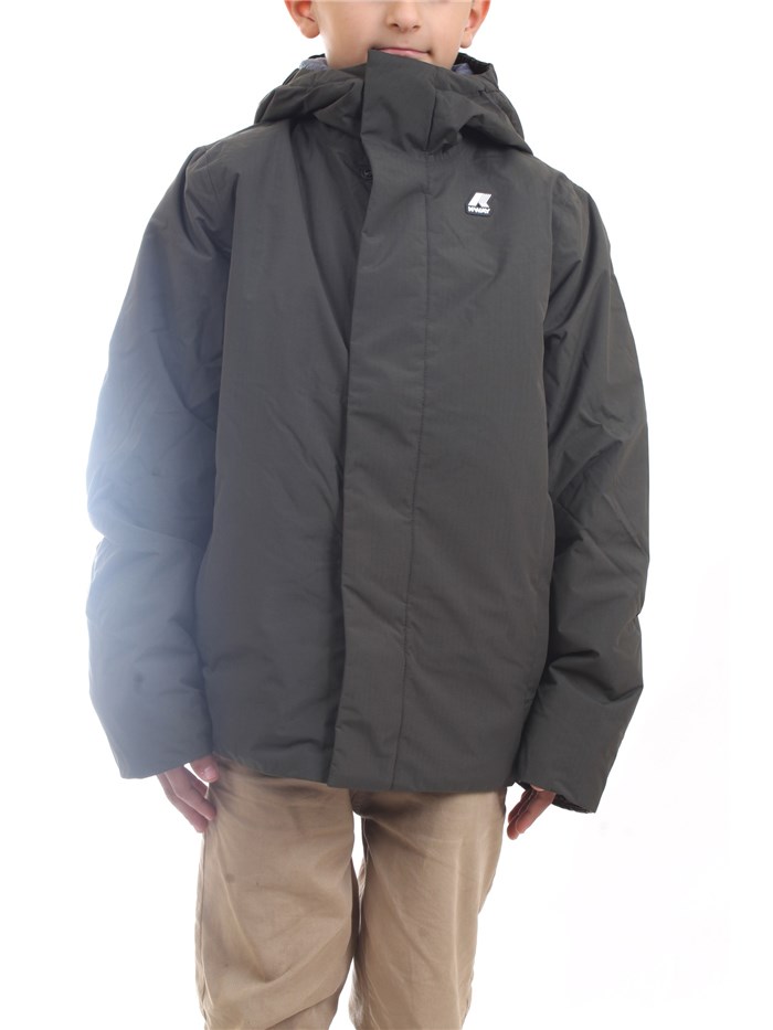 K-WAY K1119KW A3W Verde Militare Abbigliamento Bambino Piumino
