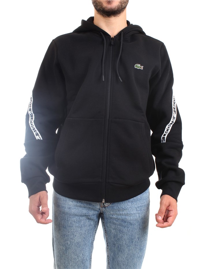 Lacoste SH9885 00 Nero Abbigliamento Unisex Felpa