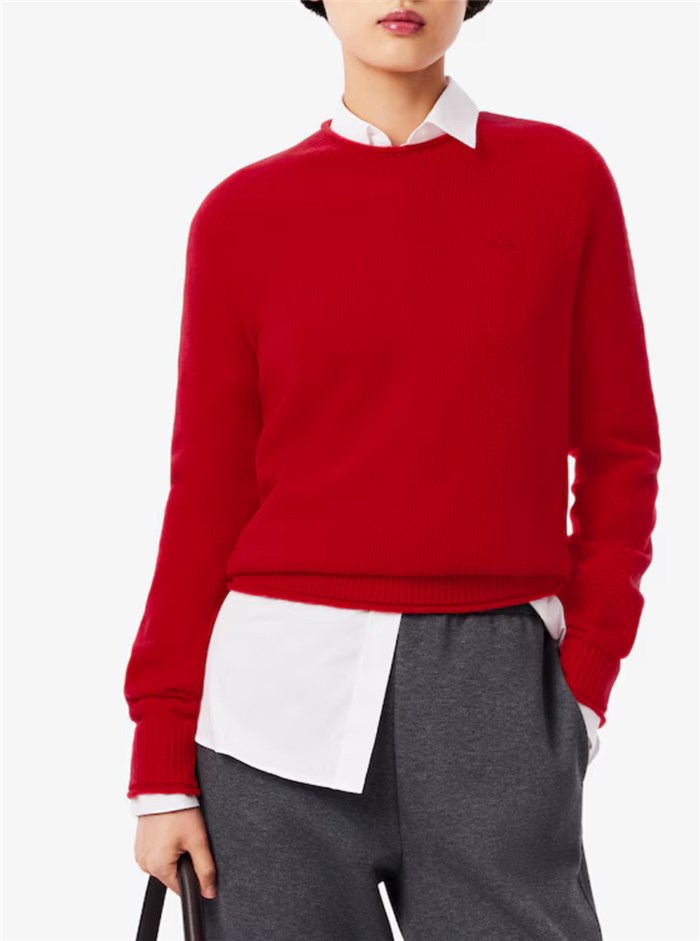 Lacoste AF4160 Rosso Abbigliamento Donna Maglioni