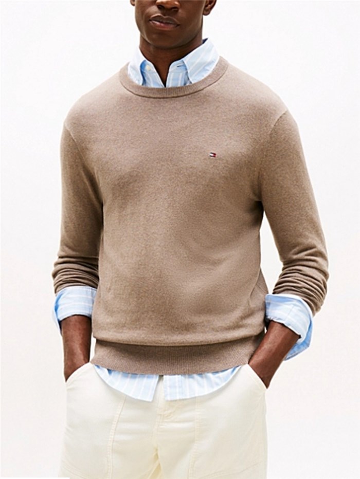 TOMMY HILFIGER MW0MW28046 Tortora Abbigliamento Uomo Maglioni