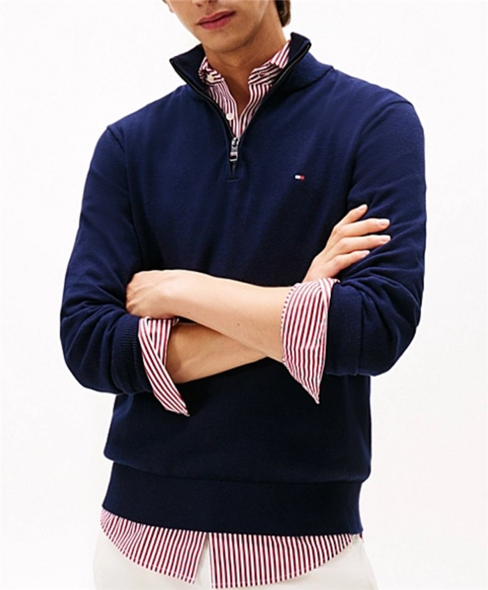 TOMMY HILFIGER MW0MW28049 Blu Abbigliamento Uomo Maglioni